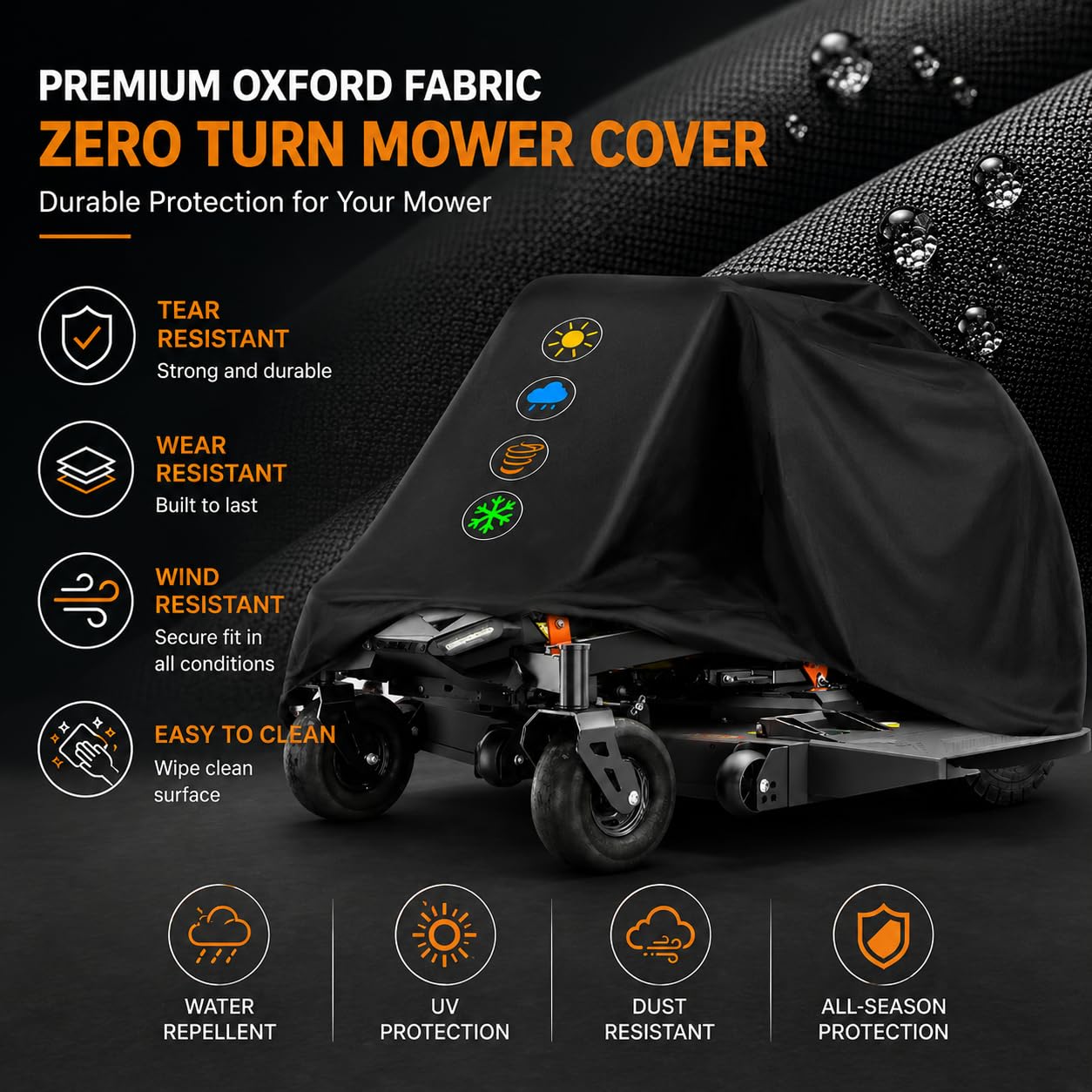 Funda para cortacésped de Giro Cero para Cub Cadet XZ8 S137i Ultima 2024-Present, Cubierta de Tejido Oxford para Reducir el Contacto con Polvo, Hojas y Suciedad