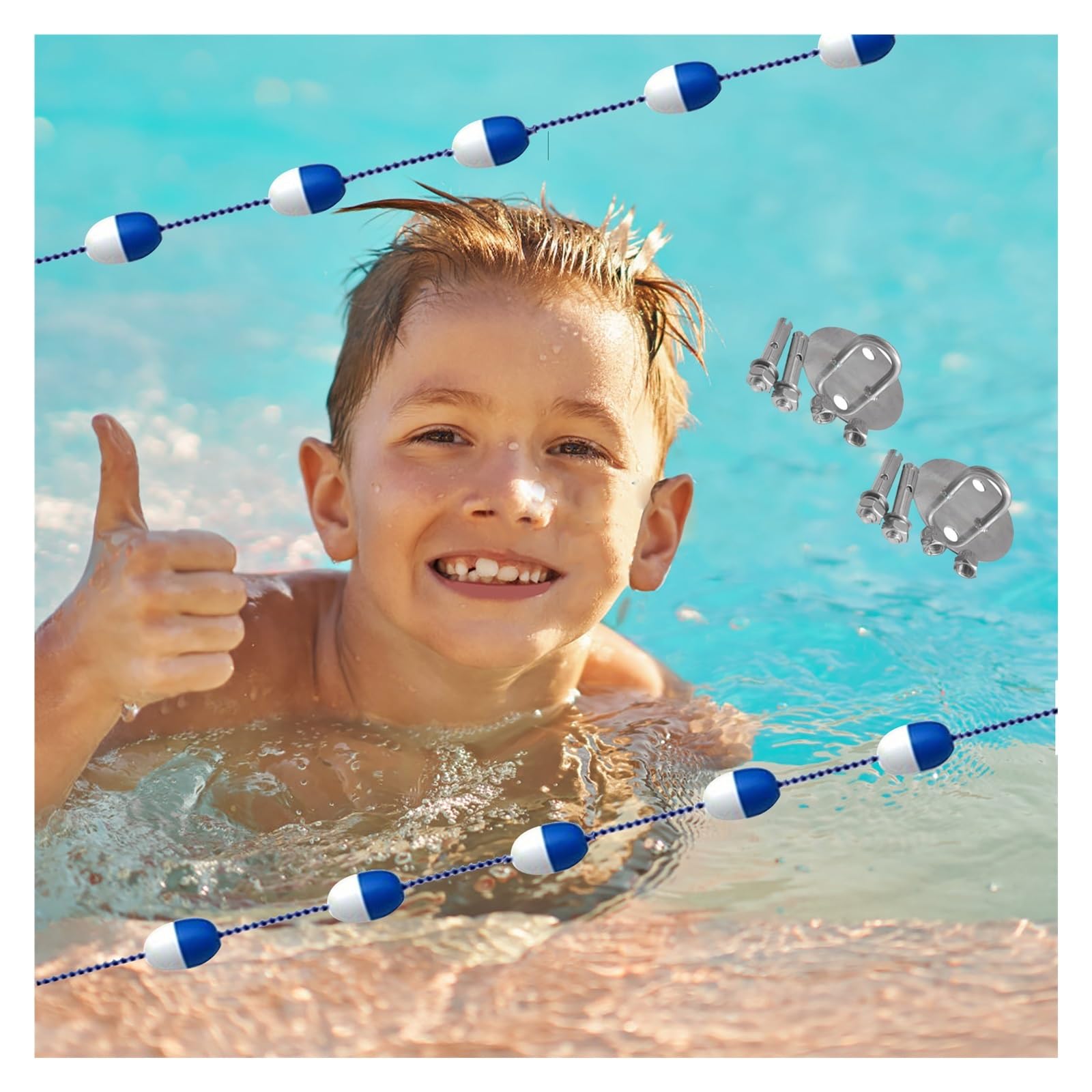 Schwimmbad-Sicherheits-Schwimmleinen-Trennseil-Kits, Poolspur-Trennseile für Zuhause, kommerzielle Bouy-Schnur, visuelle Trennwand für flache und tiefe Ende, öffentliche Pools/Schwimmtraining