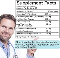 Vista 2 de 15 Day Cleanse Gut Support 1 Pack, Detox Supplement with Senna, Cascara Sagrada & Psyllium Husk, for Men and Women 30 Capsules