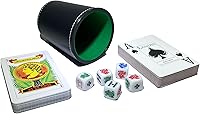 Vista 1 de Artist Unknown Cubilete de cuero de la taza de dados de póquer con naipes españoles premium y naipes de póquer Deck Casino Game Bundle