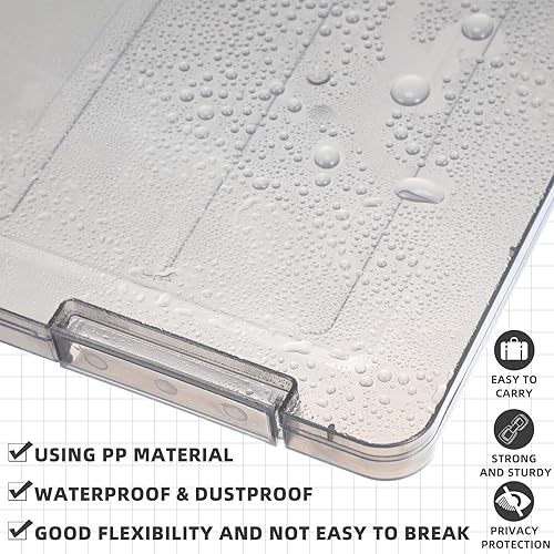 Miniatura 4 de Fulmoon Caja de almacenamiento de 8 piezas A4 para proyectos, archivador de plástico, portátil, para proyectos de 8.5 x 11 pulgadas, papel de carta,