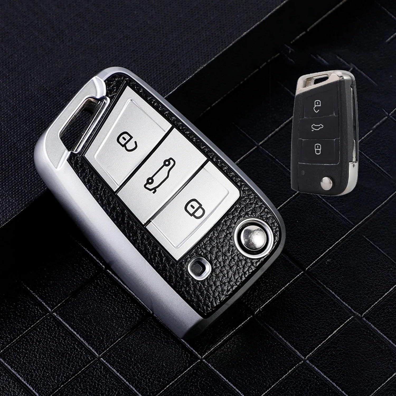 Coque de clé en cuir TPU chic pour Seat Ateca Leon et VW Golf 7 - 4