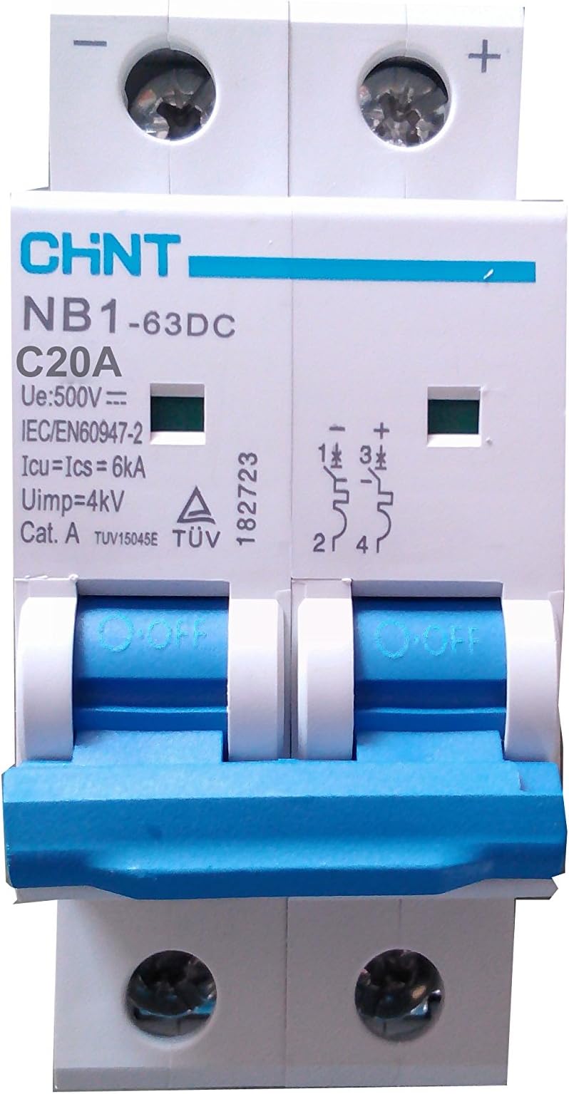 Chint Solar NB1-63DC 20A 500V DC Miniature Circuit Breaker (MCB)…