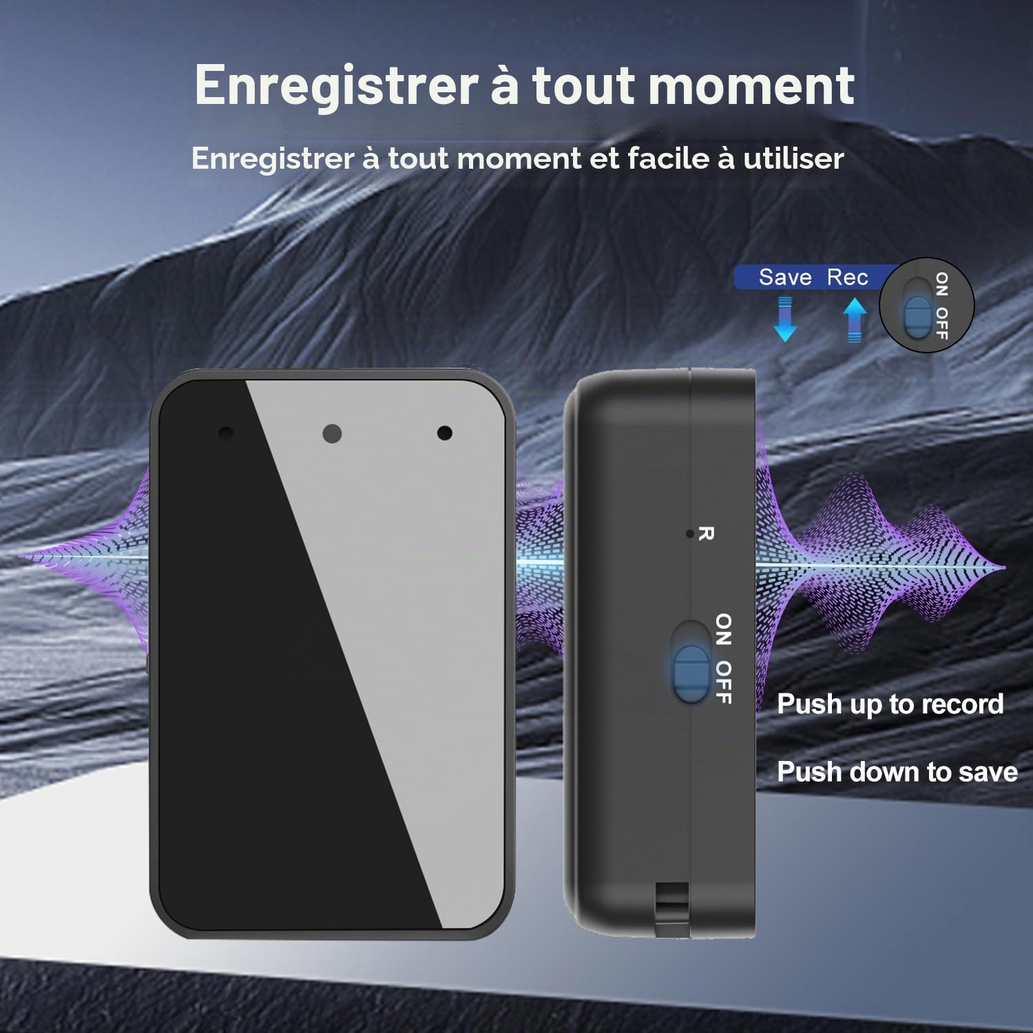 Enregistreur vocal – Mini enregistreur vocal magnétique de 64 Go avec réduction du bruit, appareil d'enregistrement portable de type C, petit enregistreur audio avec écouteurs pour réunion, conférence