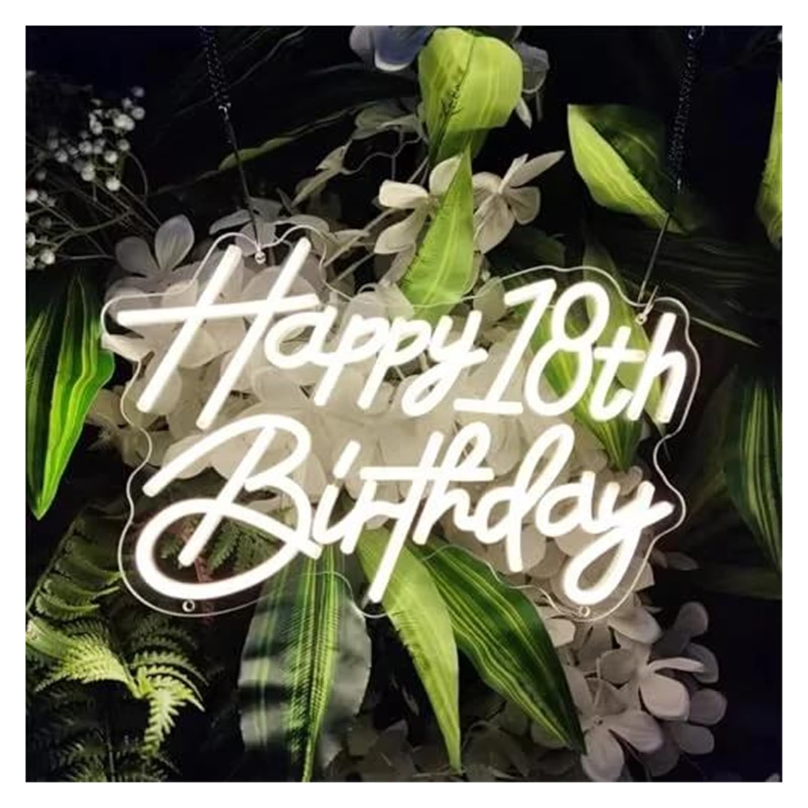 LEMST Signs Lamp Happy Birthday Neon Sign 16th/18th/30th Birthday Neon Signs Party Decorations Room Wall Decor Neon Lights(40x25cm)