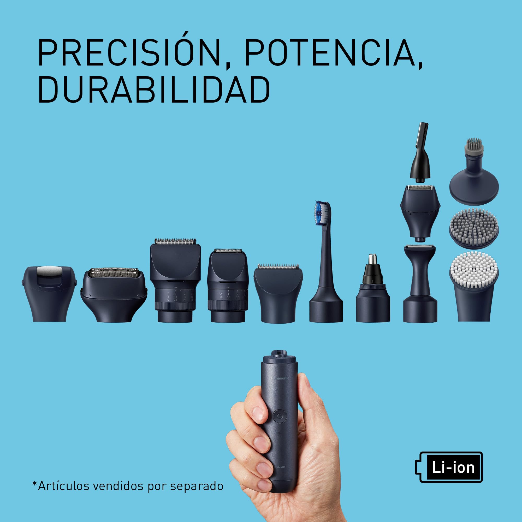 Panasonic ER-CKL3-A301 MULTISHAPE [Sistema de Cuidado Personal] Cortadora De Cabello, Unidad Principal y Cabezal De Cabello, 15 Configuraciones Longitud, 4 Accesorios, Batería Iones De Litio, Negro