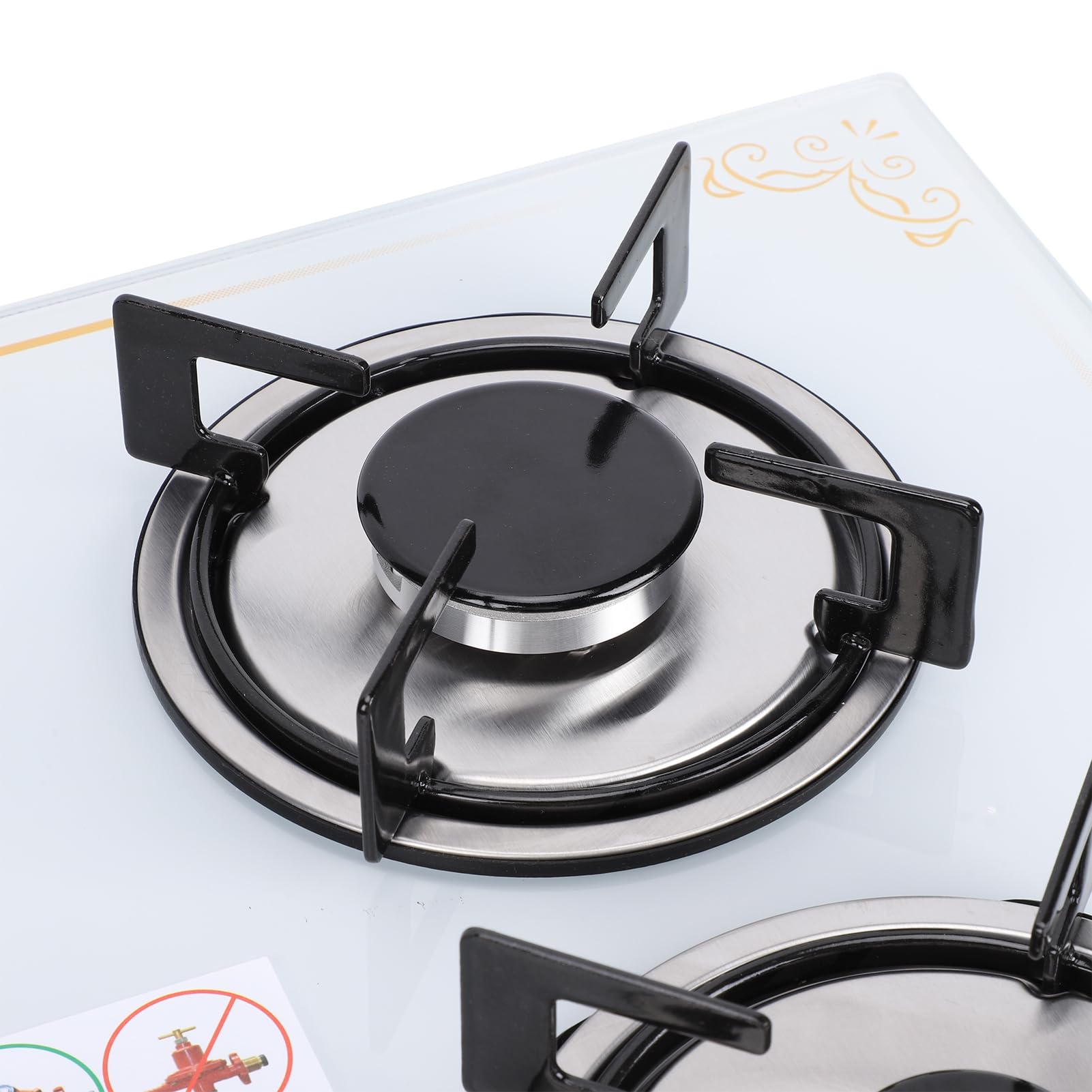 Haofy Cuisinière à Gaz 4 Brûleurs 24 Pouces, Table en Verre et Acier