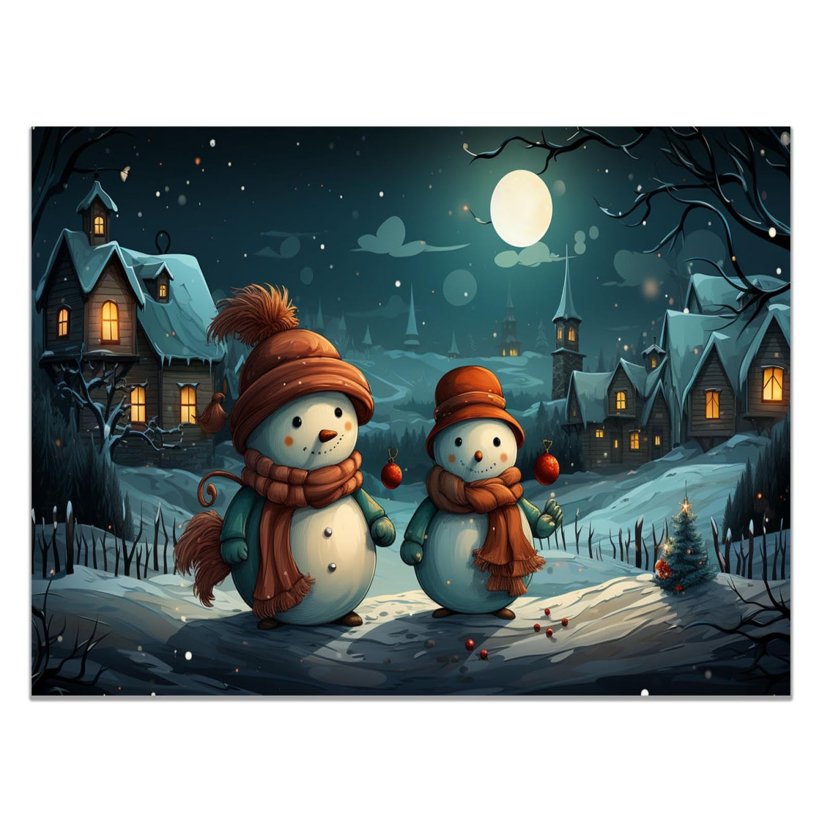 クリスマス風 夜景アート 絵画 インテリア キャンバス 北欧風 Amazon.co.jp: クリスマス 装飾画 抽象 北欧 キャンバスアートパネル