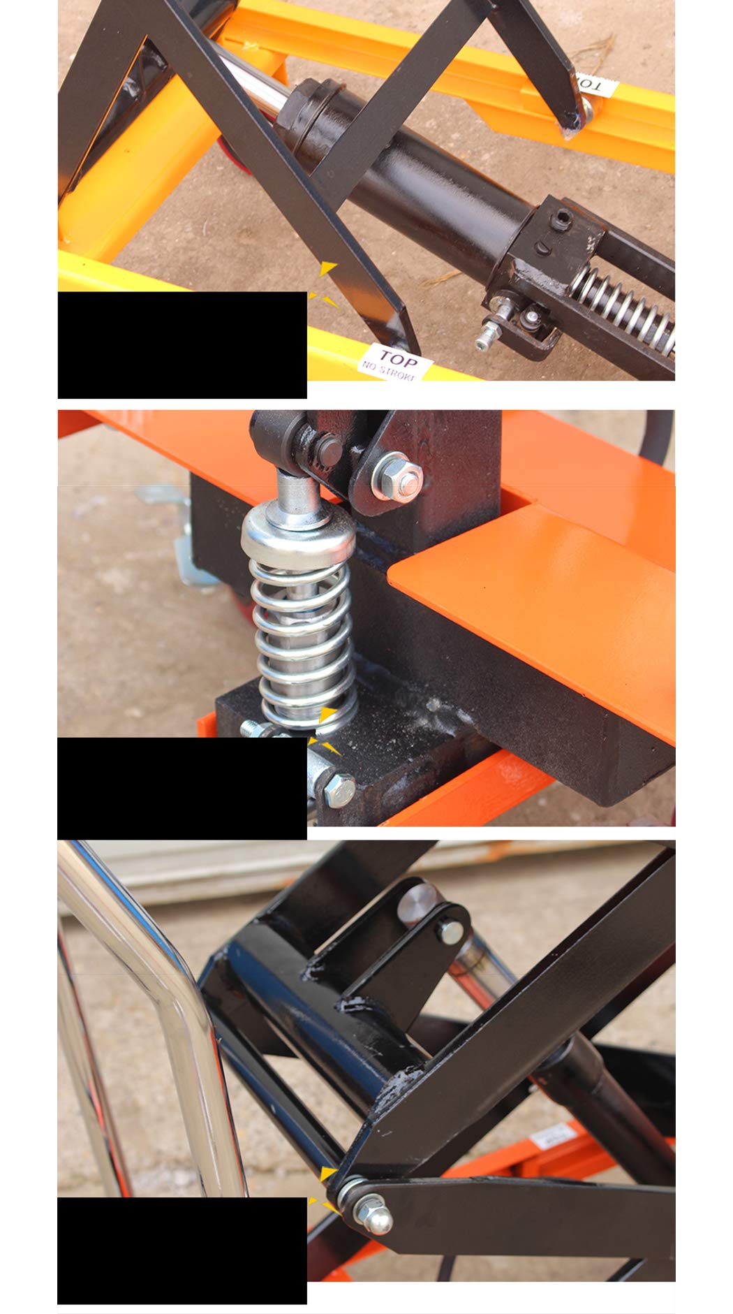 Plataforma de elevación hidráulica de tijera manual, carros de transporte de material móvil, 500 kg, rueda fija de 360 grados (905 mm x 500 mm x 2000 mm)