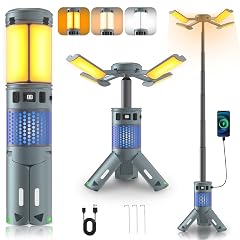 Camping Lights Rechargeable Telescopic Camping Lights with Stand 12 000mAh Camping Lanterns Lights with RGB Magnetic Base Portable