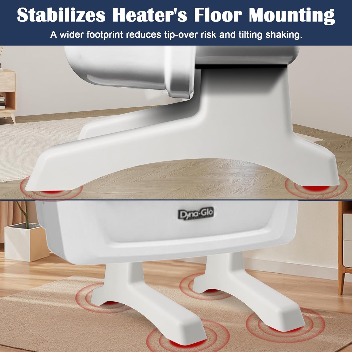 Hiorucet WHF100 Vent-Free Wall Heater Fan Blower & WBL100 Heater Legs Compatible with Dyna Glo Propane Gas Heaters, WBL 100 Wall Heaters Base Bracket Support with Screws.