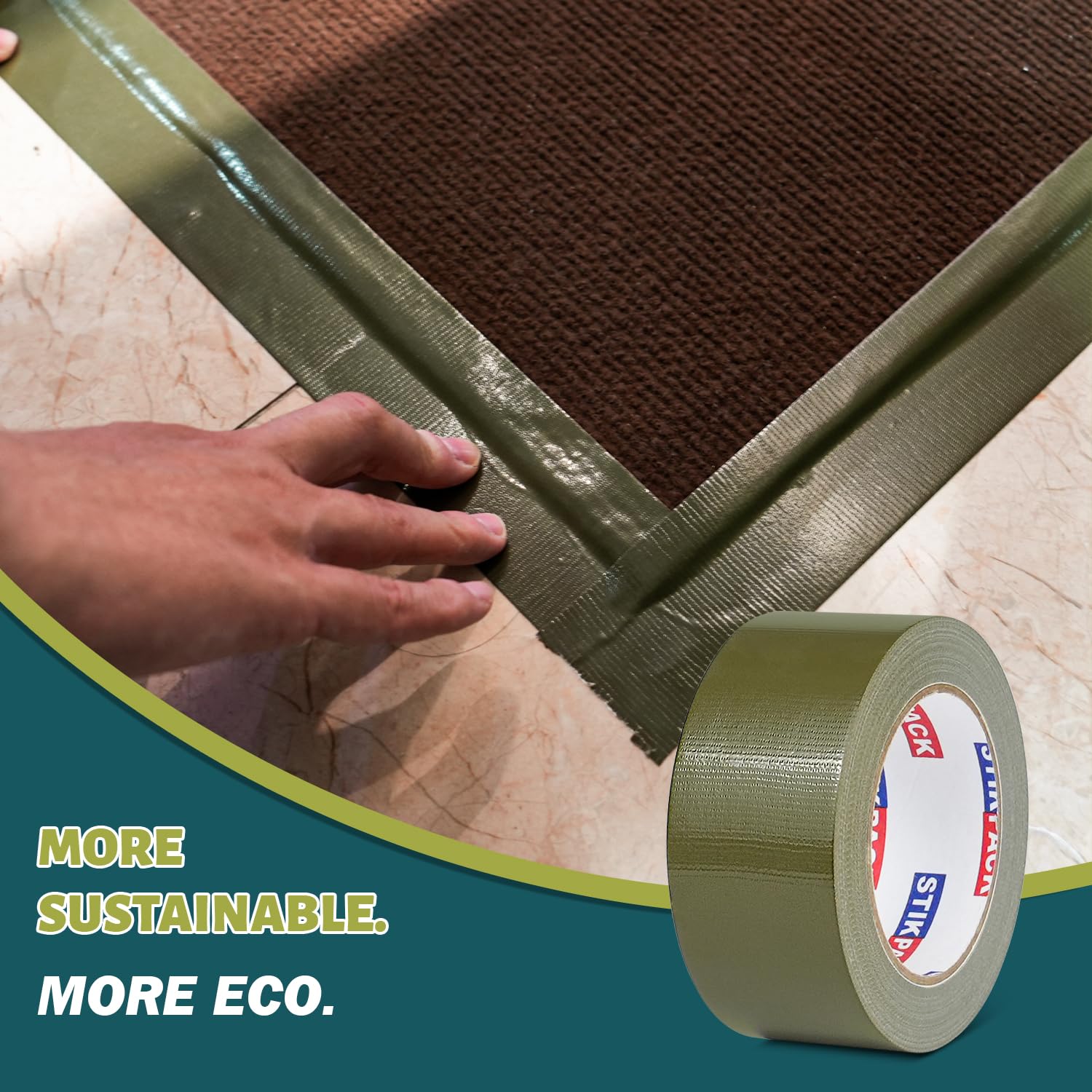 Heavy Duty Olive Green Duct Tape 2 Inches x 90 Feet, 1 Roll image 5