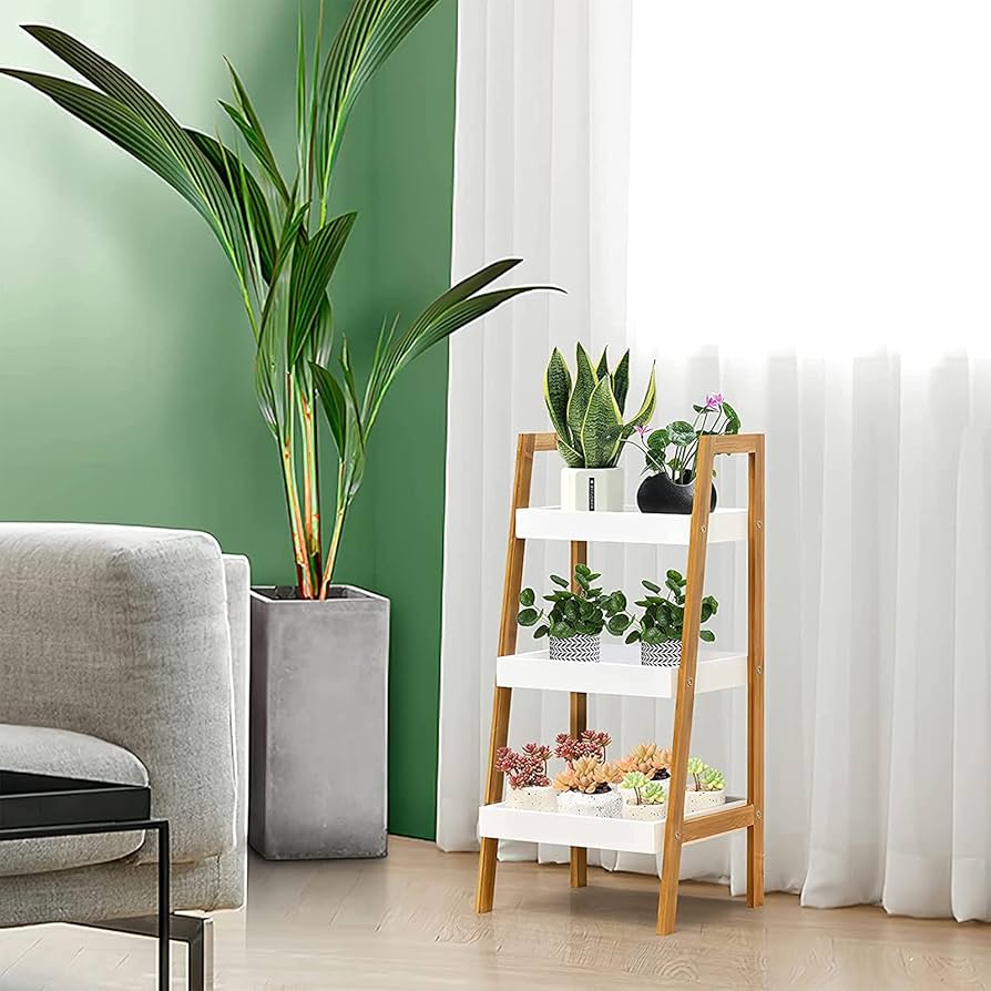 Amazon｜3段ラダーシェルフ 木製収納ラック シェルフユニット