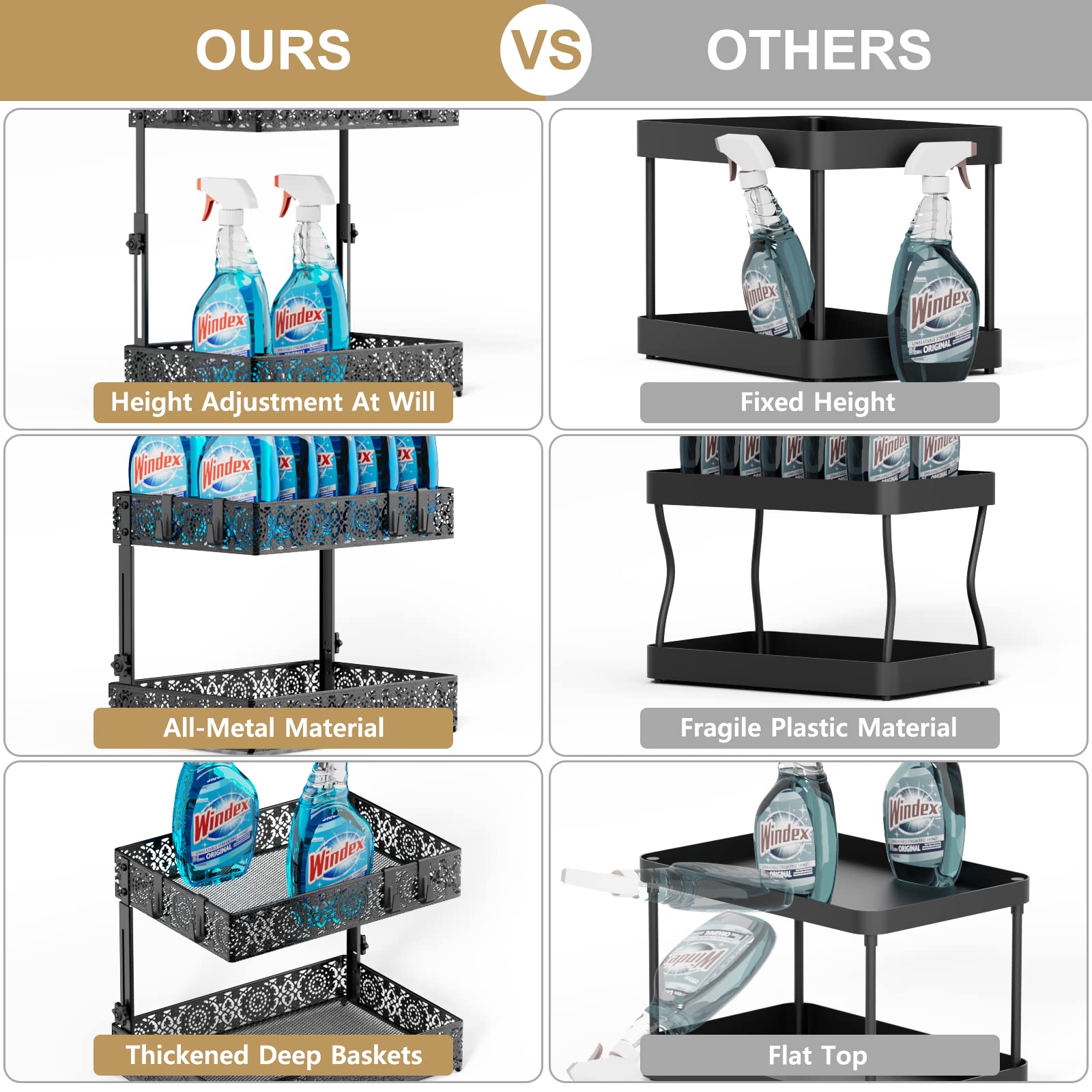 Snapklik.com : Iirios Under Sink Organizers And Storage, Height ...