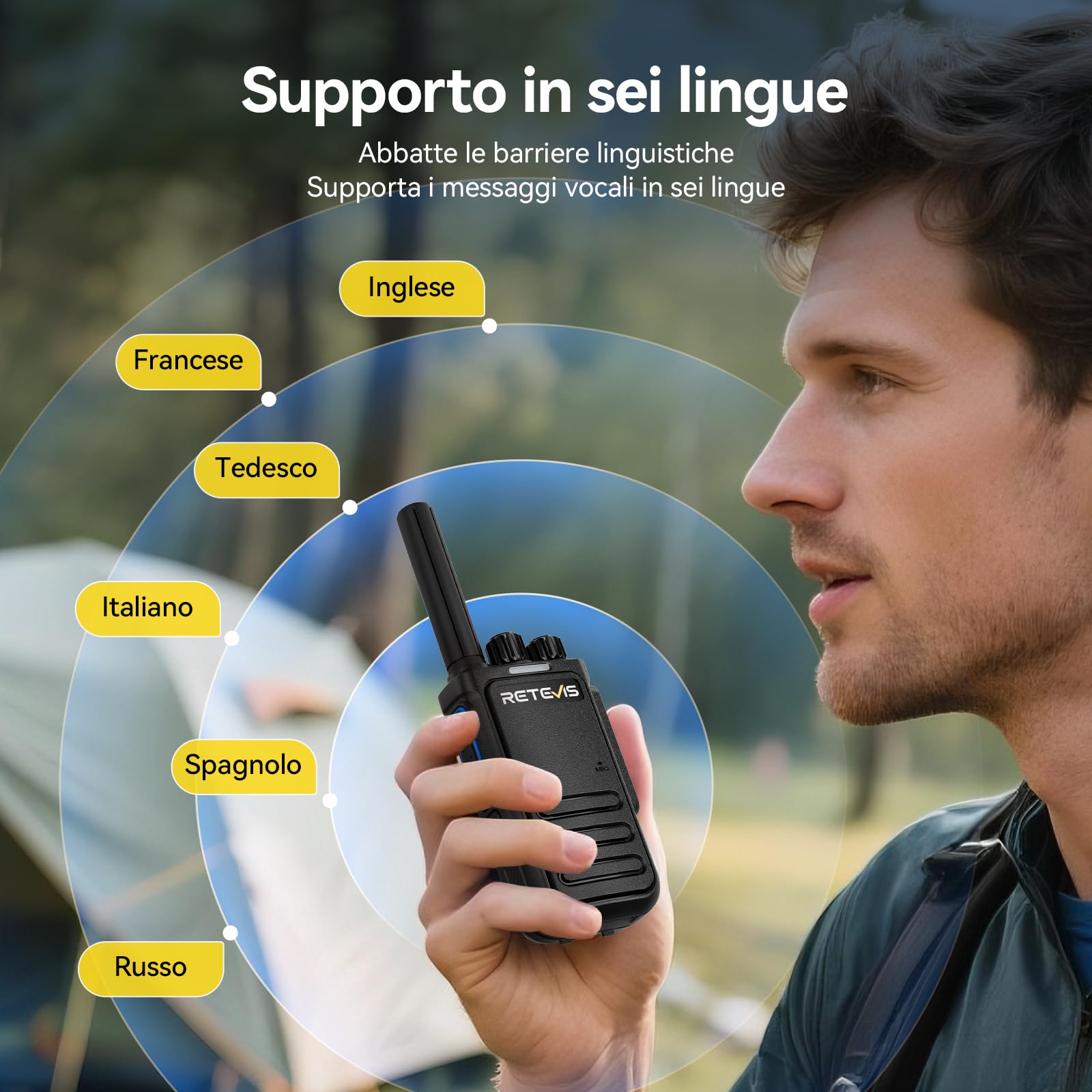 Retevis B64 Walkie Talkie per Adulti, Radio a 2 Vie, Riduzione del Rumore Chip AI a Due Vie, Regolazione della Qualità del Suono, Comunicazione Radio USB-C Ricaricabile per Famiglia (Nero, 2 Pezzi)