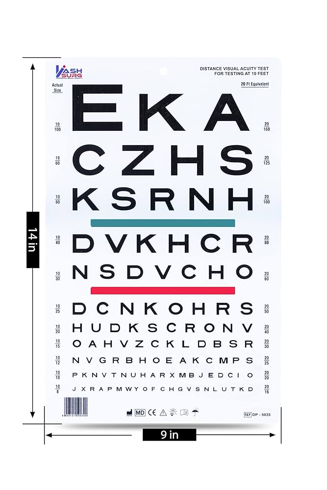 Snellen Visual Acuity Eye Chart for 10 Feet Chart 14 x 9 Inches : Industrial & Scientific - Amazon.com snellen-visual-acuity-eye-chart-for-10-feet-chart-14-x-9-inches-industrial-scientific-amazon-com
