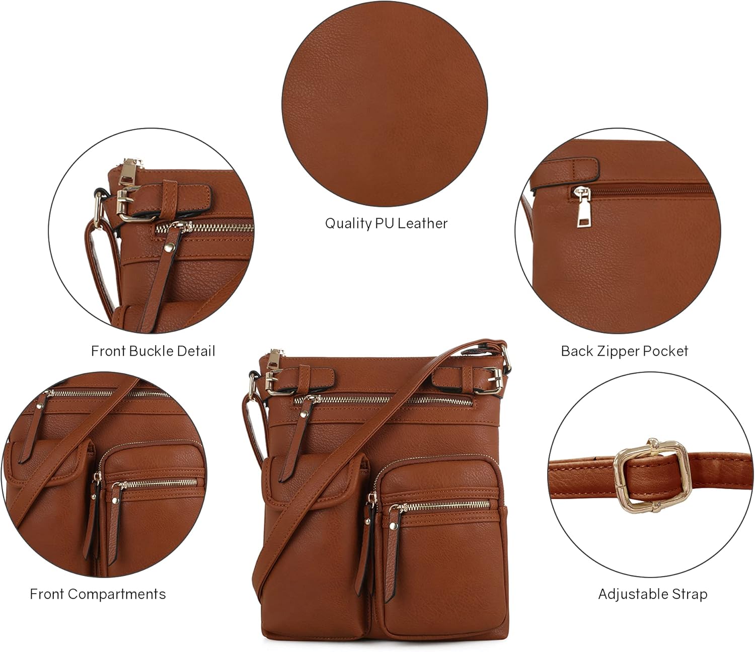 SG SUGU Katie Lightweight Medium Crossbody Bag Shoulder Bag with Multi Pocket for Women - Image 6