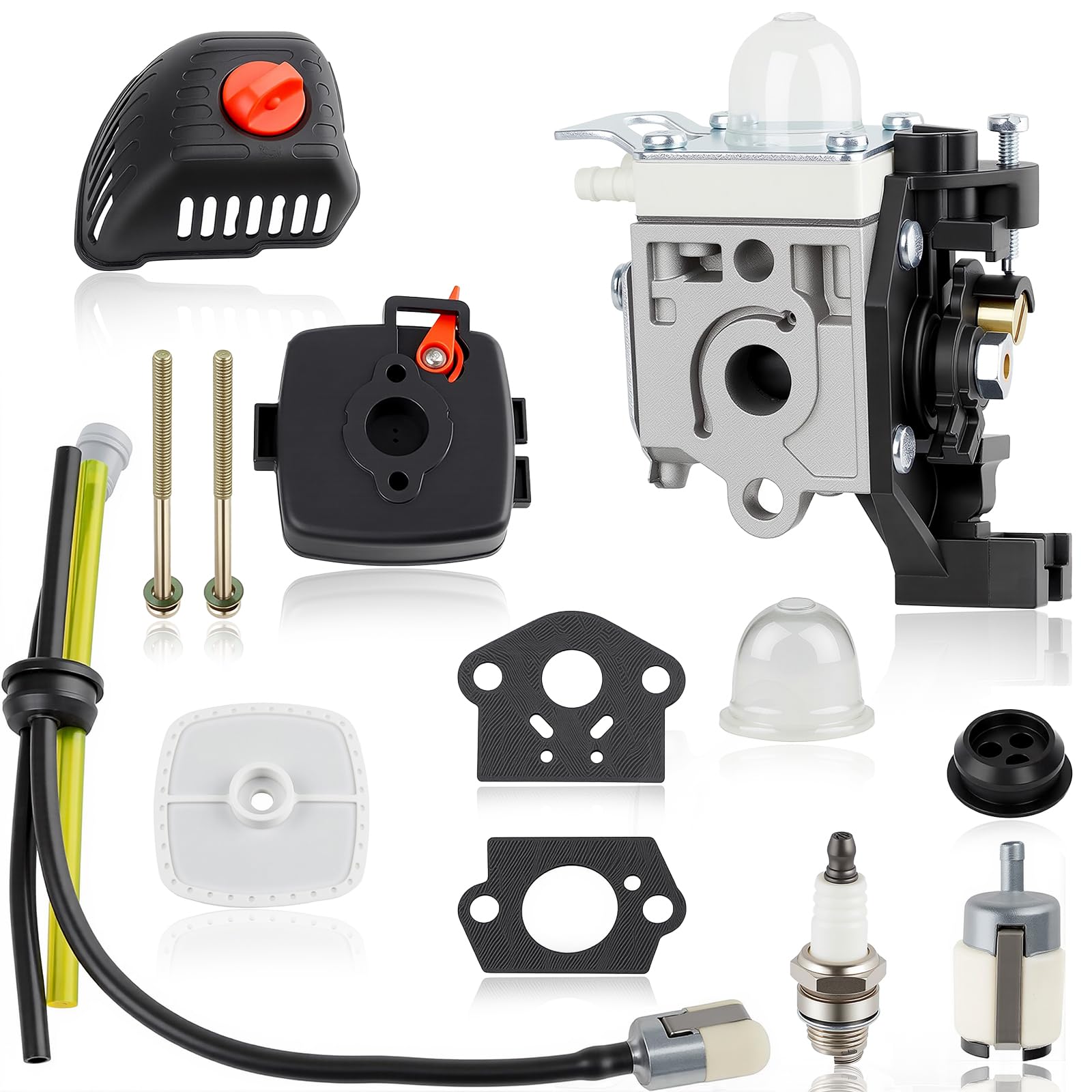 SRM 225 Carburetor for ECHO SRM-225 GT 225 PAS 225 PE 225 SHC 225 PPF 225 SHC225 RB-K93 Trimmer Weedeater, Replace A021001690 parts with SRM 225 Air Filter Case Cleaner Cover Fuel Line Tune Up Kit A20