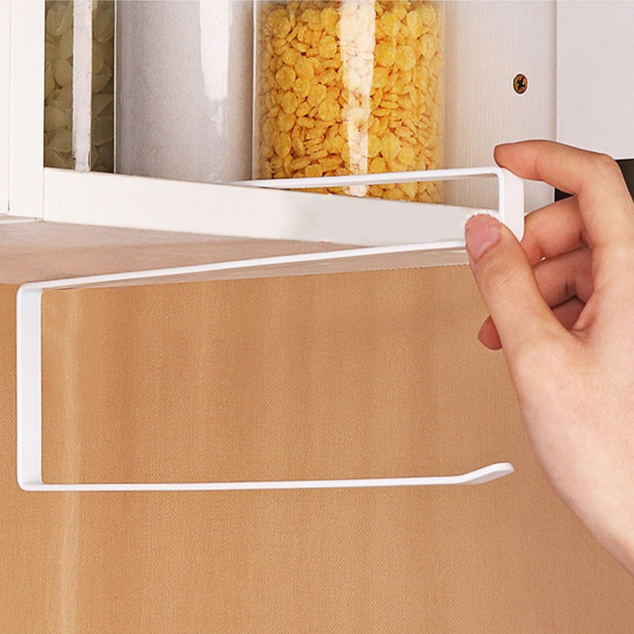 Küchenrollenhalter und Wandpapierhalter, weiß, lackiertes Eisen, ohne Bohren, Wand- oder Unterschrank