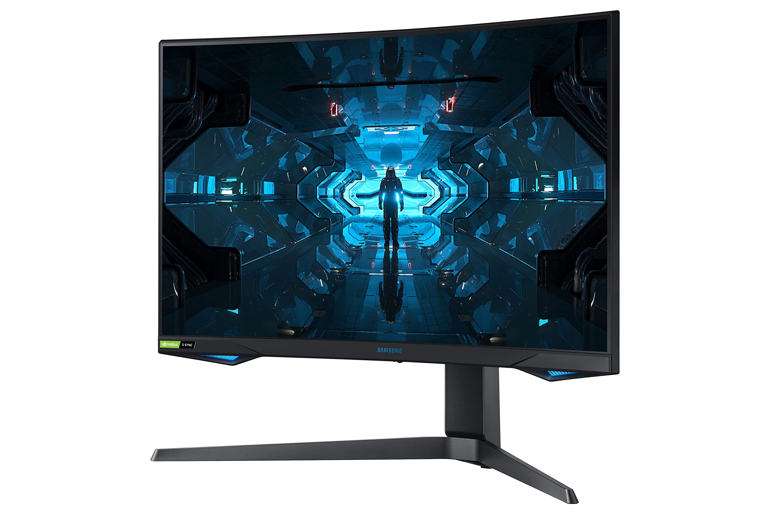 Samsung Monitor Gaming Odyssey G7 (C27G75), Curvo (1000R), 27", 2560x1440 (WQHD 2K), HDR 600, VA, 240 Hz, 1 ms, FreeSync Pro, G-Sync, HDMI, 2 USB 3, 2 Display Port, Ingresso Audio, HAS, Pivot