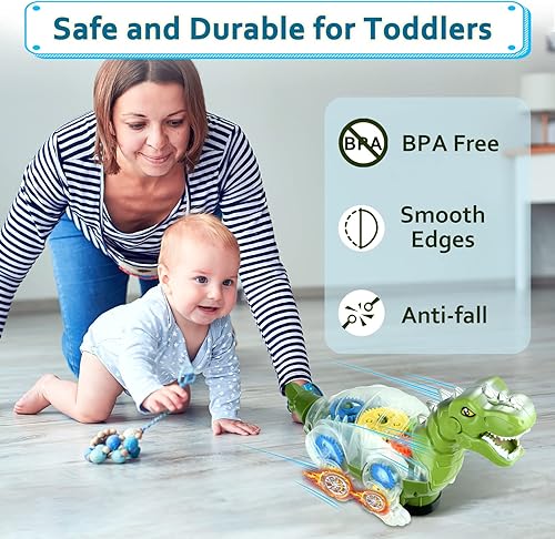 Miniatura 5 de Juguetes musicales de dinosaurio para bebés de 6, 9, 12 meses, 1 año o más, juguete de desarrollo temprano para 6, 7, 8, 9, 10, 12-18 meses con