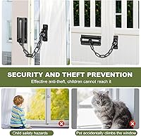 Vista 5 de Paquete de 2 cerraduras de cadena para puerta, color negro, cadena de seguridad para puerta interior, cerradura de puerta de cadena gruesa premium