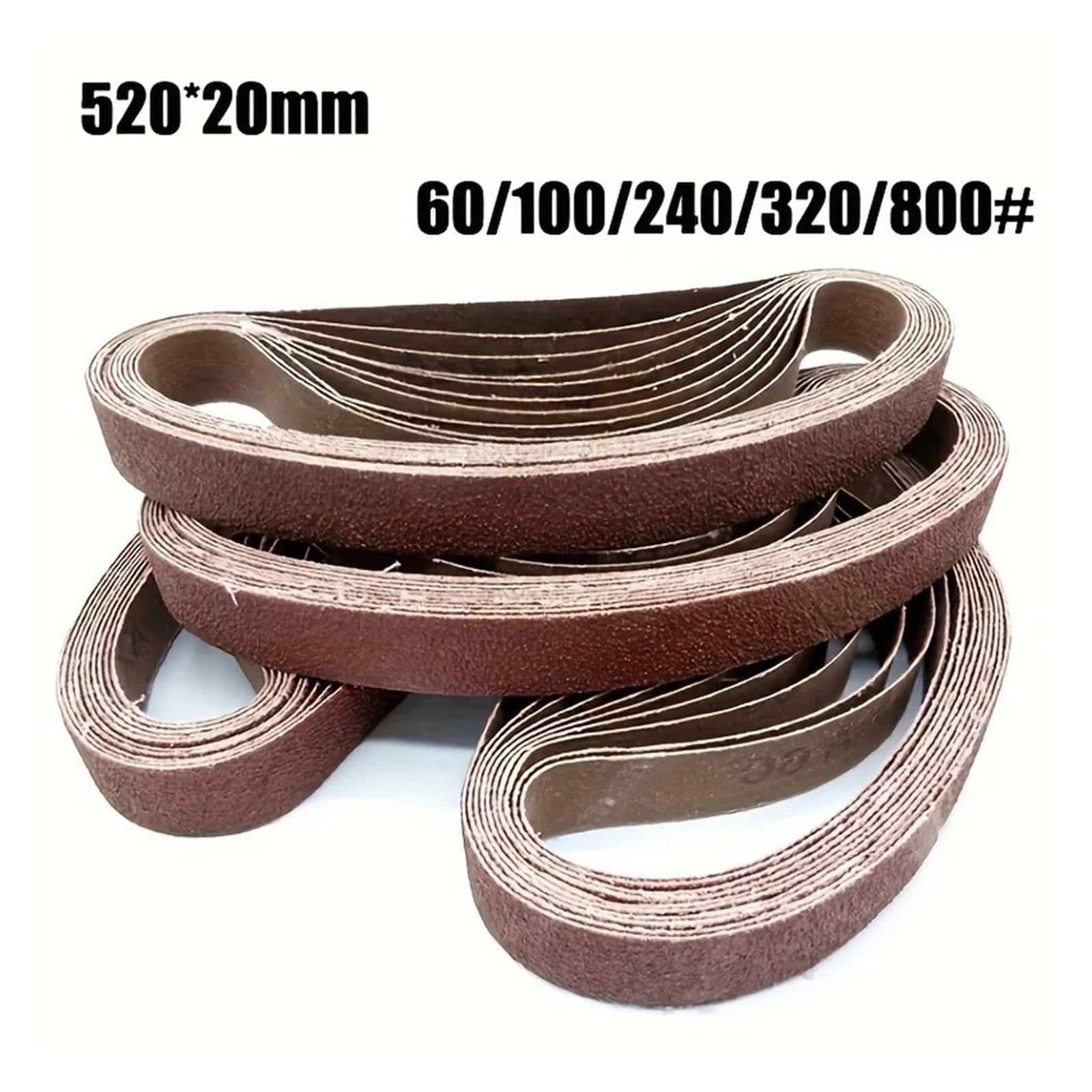 Rotolo di carta vetrata, Confezione da 10 pezzi 520x20mm Grana 60/100/240/320/800 legno metallo(10Pcs 320Grits)