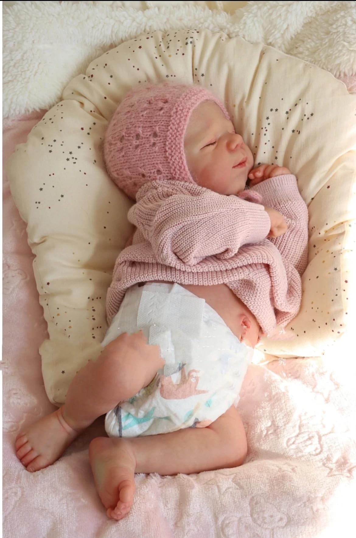 OHIJGN Reborn Doll Girl 19 Inches Handmade Washable Reborn Babies Soft Vinyl Body with Anatomically Correct - Image 4