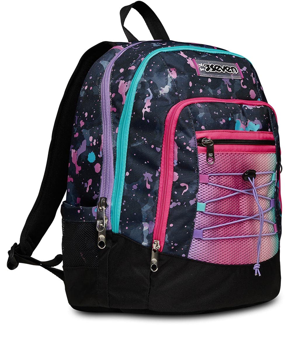 Seven Zaino Scuola Advanced a Doppio Scomparto con Tasca Porta PC Portatile e Tasca Porta Borraccia, Unisex-Bambini e Ragazzi,
