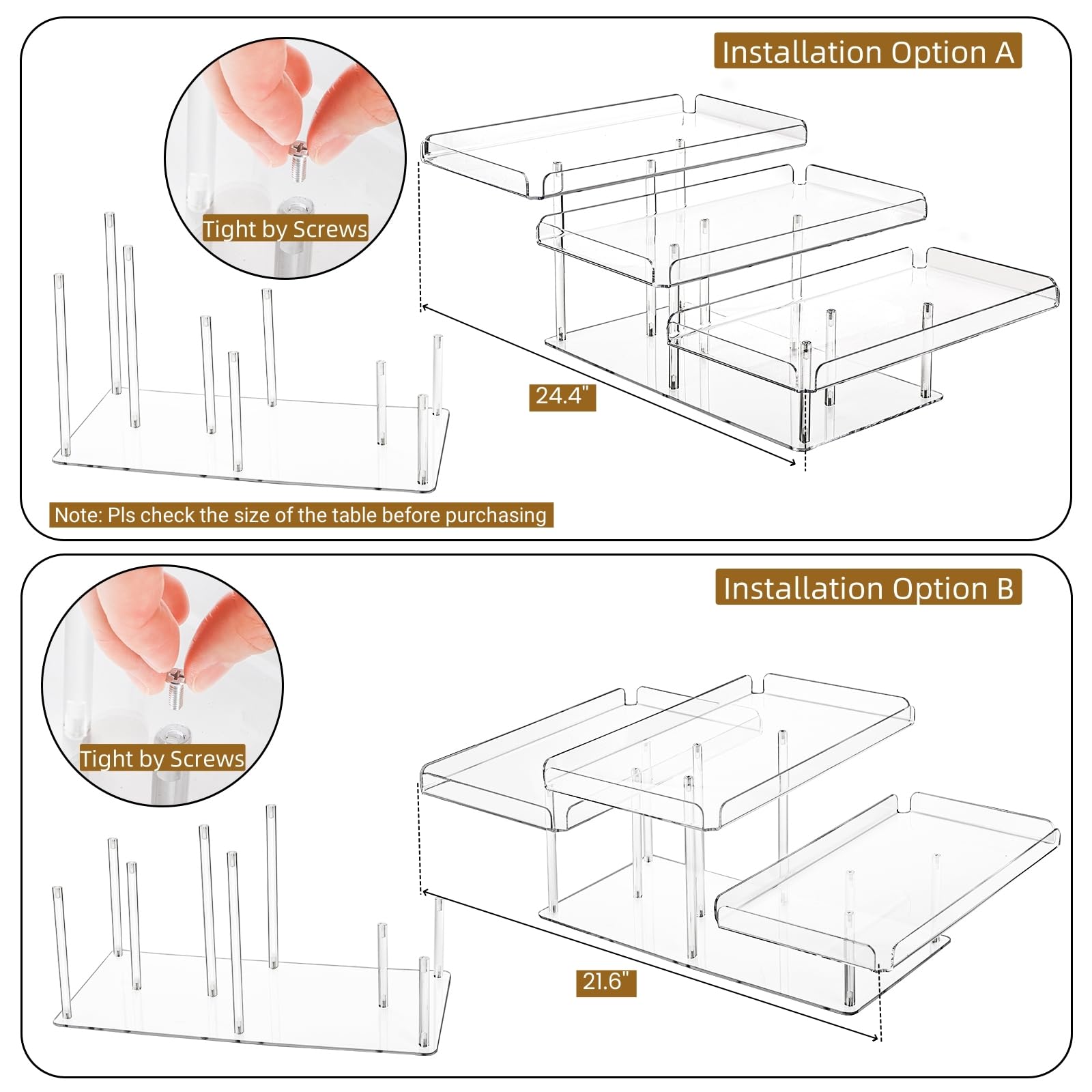 Juego de mesa de postre de acrílico, soporte transparente para cupcakes de 3 niveles, bandeja elevadora de alimentos para bodas, fiestas de cumpleaños, baby shower, bufé