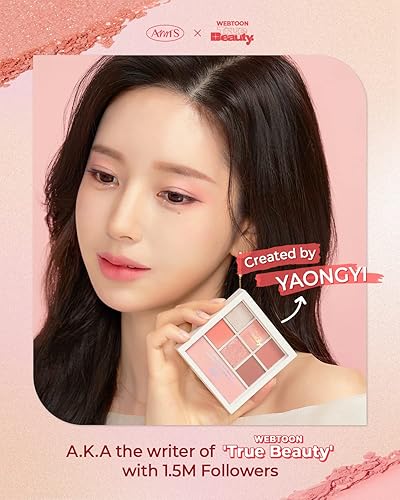 Miniatura 6 de Edición de maquillaje AMTS x True Beauty, Paletas de sombras de ojos rosas, 7 colores, tonos metálicos brillantes mate, altamente pigmentados, de