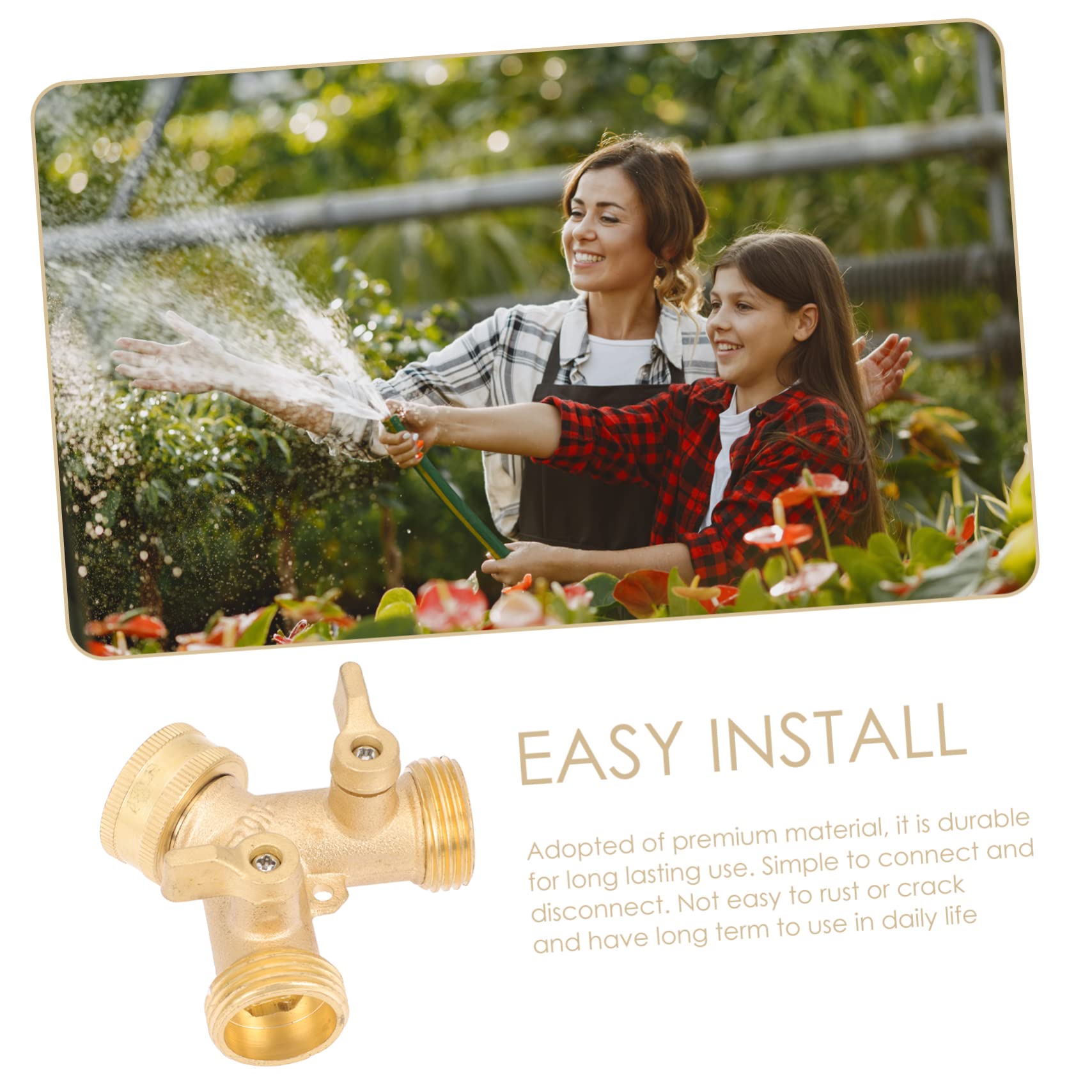 BESPORTBLE 2 Piezas Desviador De Jardín Diluvio Manguera Conectores Piscina Grifo Tubo Adaptador De Latón Conector Rápido De Latón Conexión De Agua Conector De Agua Caucho Golden