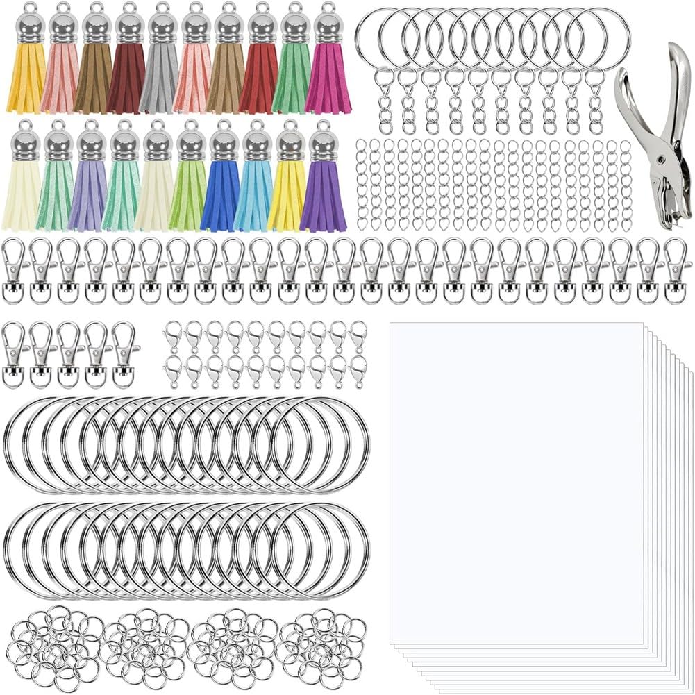 Hndhbfgrt Shrink Plastic Keychain Kit A5-Printable Heat Shrink Sheet for Kids& Adults, Keychain Making Kit for Kids& Adults, Shrink Plastic Art