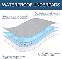 Vista 4 de Almohadillas lavables para orina de perro de primera calidad para perros, almohadillas impermeables para parto de perros, almohadillas acolchadas