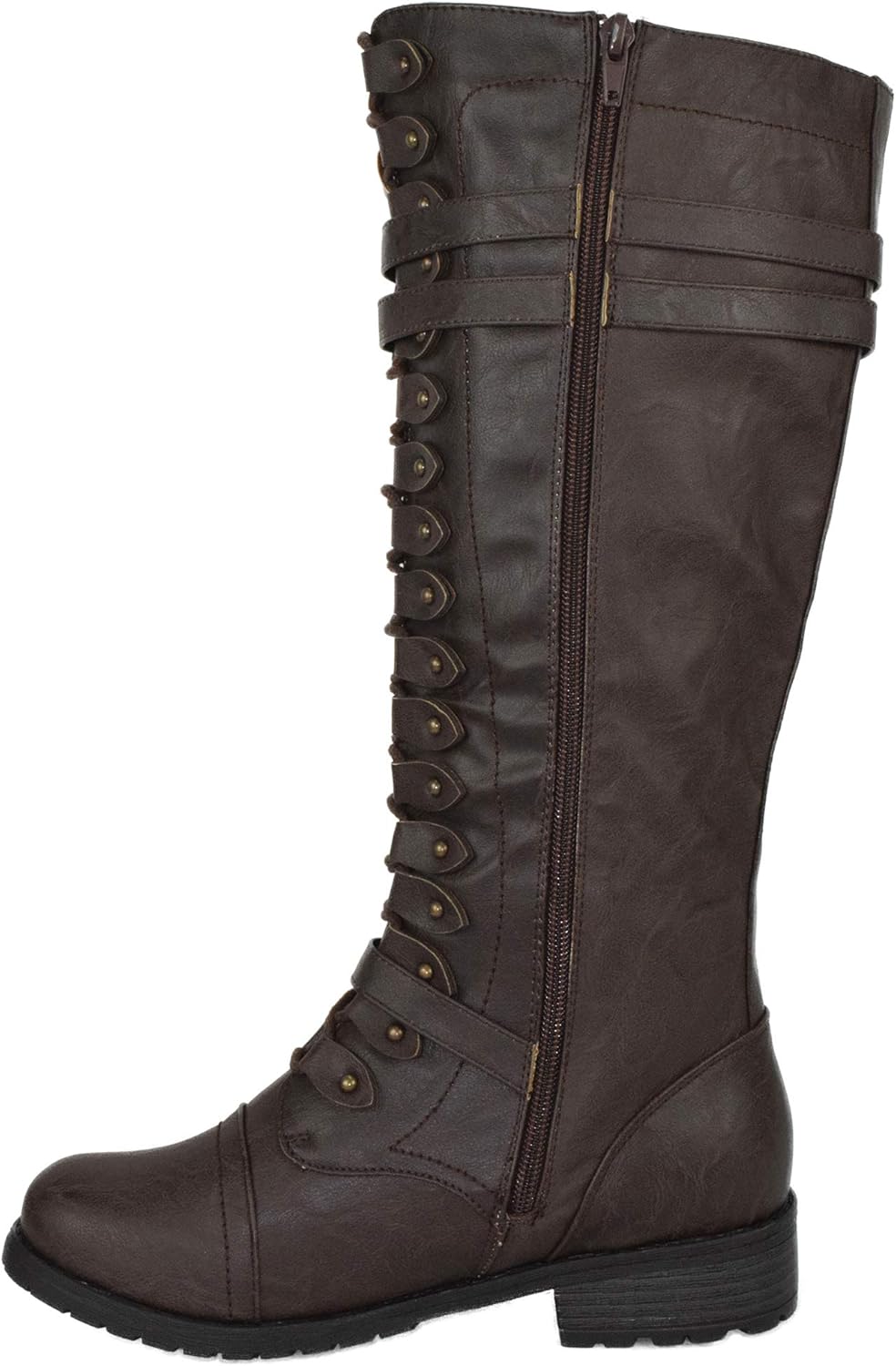 Amazon.com | Wild Diva Lounge Women Knee High Combat Army Military ...