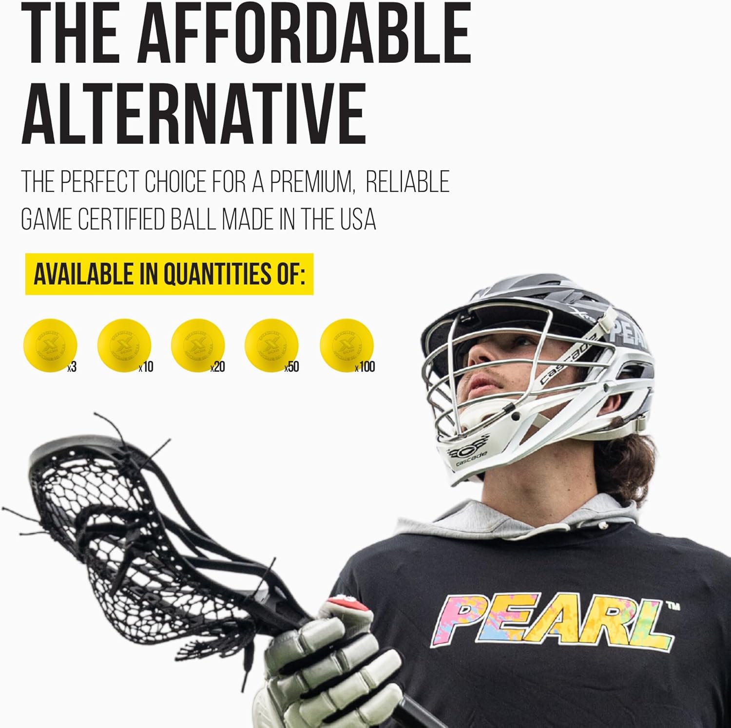 PEARL X Greaseless Lacrosse Balls by Guardian Innovations - Official Ball of NCAA Championships - Meets NOCSAE Standards and SEI/NCAA Certified