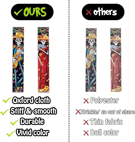 Miniatura 5 de Decoraciones de Halloween para interiores Día de los Muertos para porche, pancartas, decoración de Halloween, disfraz de México, Día de los Muertos,