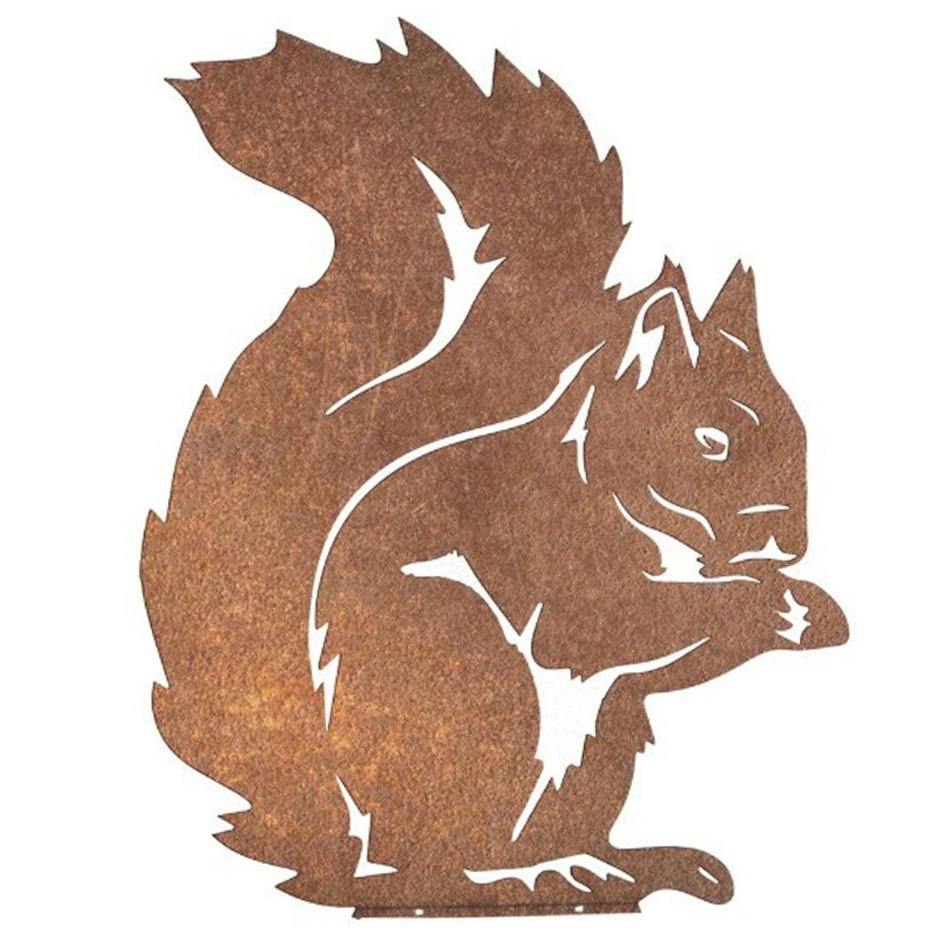 Écureuil décoratif en fer marron foncé vintage silhouette métal 2D
