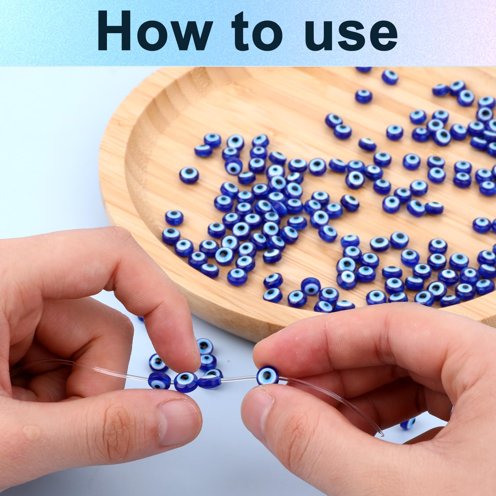 Lot De 200 Perles Mauvais œil En Résine Faites à La Main - 8 Mm