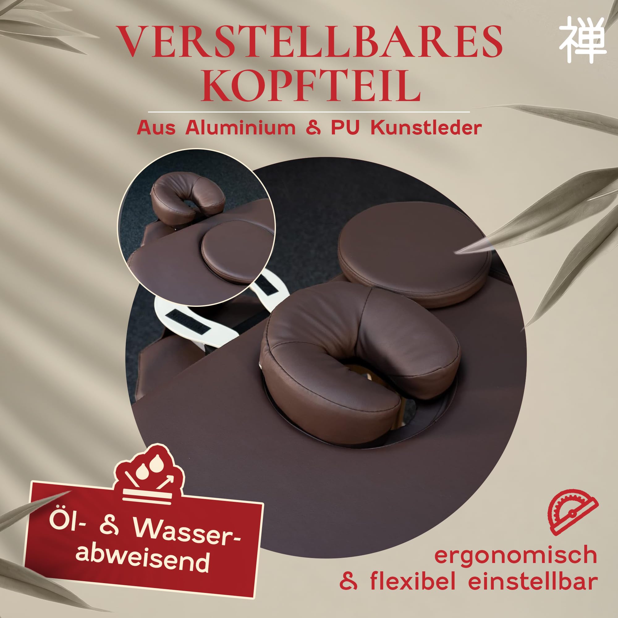 ZEN BASIC III Massageliege klappbar & mobile Massagetisch aus Holz, stabile Massagebett - Massagebank höhenverstelbar, Tattoo & Kosmetikliege, Behandlungsliege mit Kopfteil, Armstütze & Tasche (Creme)
