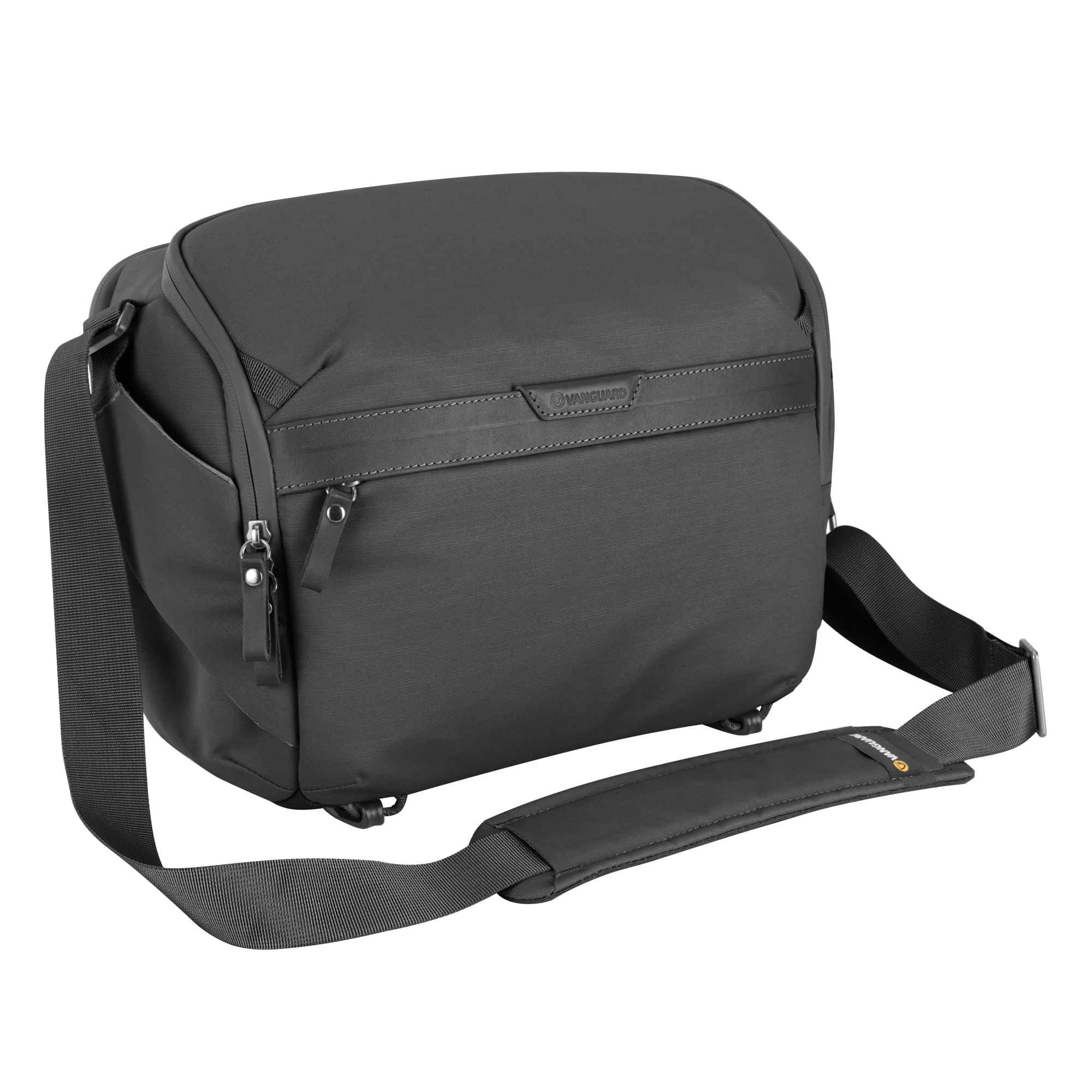 VANGUARD VEO Metro S7L Camera &amp; Everyday Shoulder Bag (Black) – Fits Full-Frame Camera with 2 Lenses (Up to 70–200mm f/2.8), 11" Tablet Sleeve, Removable Dividers, Weather-Resistant Design