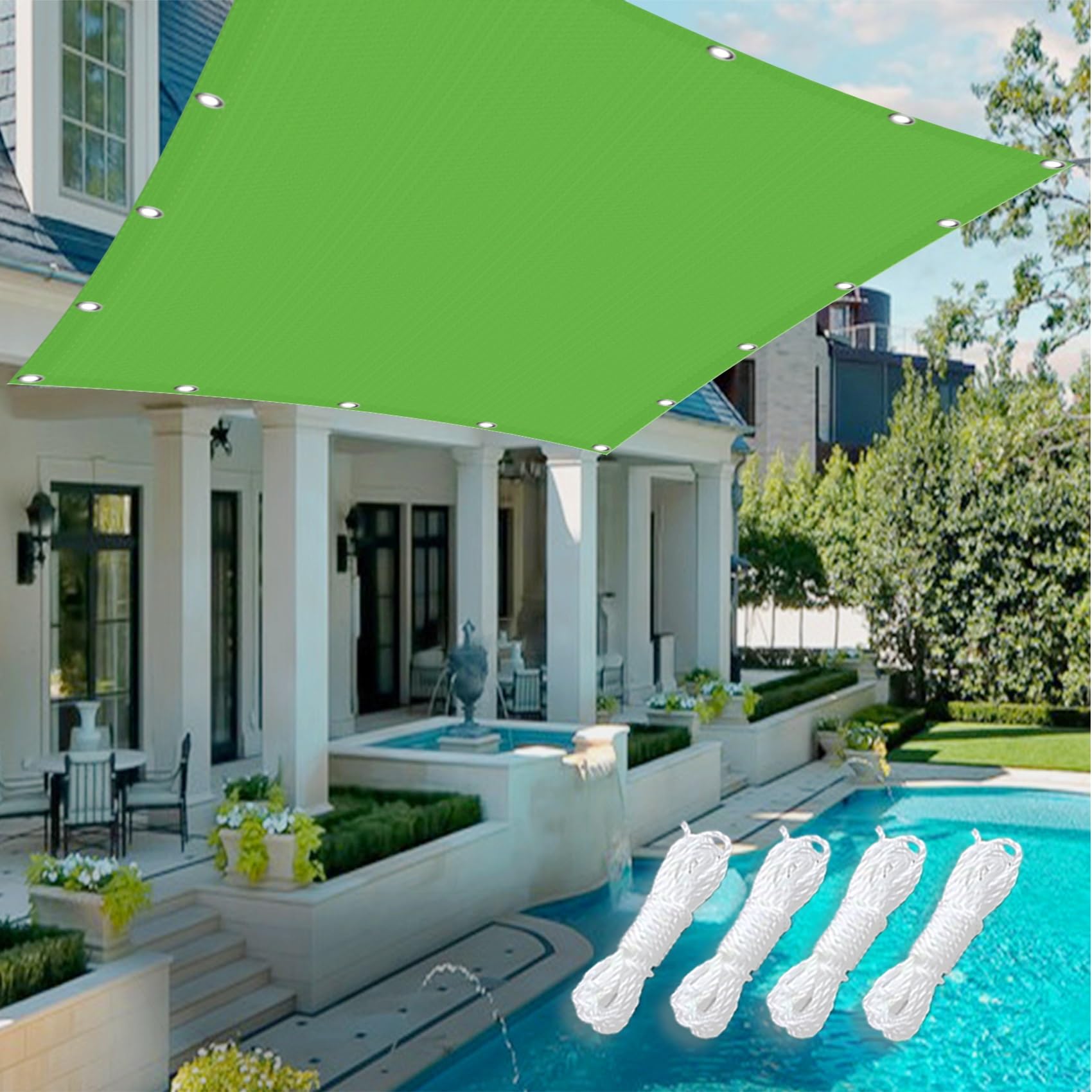 Filet voile résistant aux UV 5.2 x 7 m protection contre les UV et soleil grand jardin