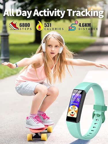 Miniatura 2 de Reloj rastreador de fitness para niños y niñas de 5 a 16 años reloj de fitness impermeable con monitor de frecuencia cardíaca monitor de sueño
