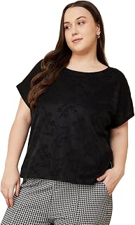 Max Women's Polyester Blend Solid Regular Fit Top Price In India