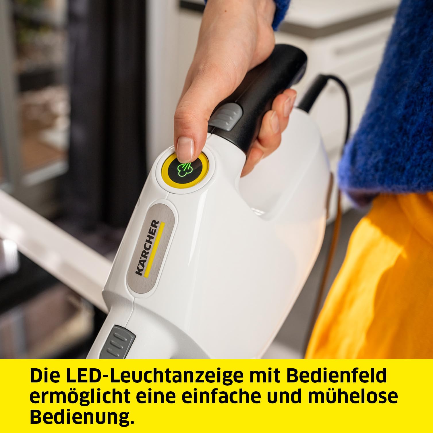 Kärcher Dampfreiniger SC 1 Multi & Up, Aufheizzeit: 30 s, Flächenleistung: ca. 20 m², Tank: 0,2 l, Gewicht: 1,6 kg, Bodendüse EasyFix Large, 1 Mikrofaser-Bodentuch Large, Entkalkungskartusche