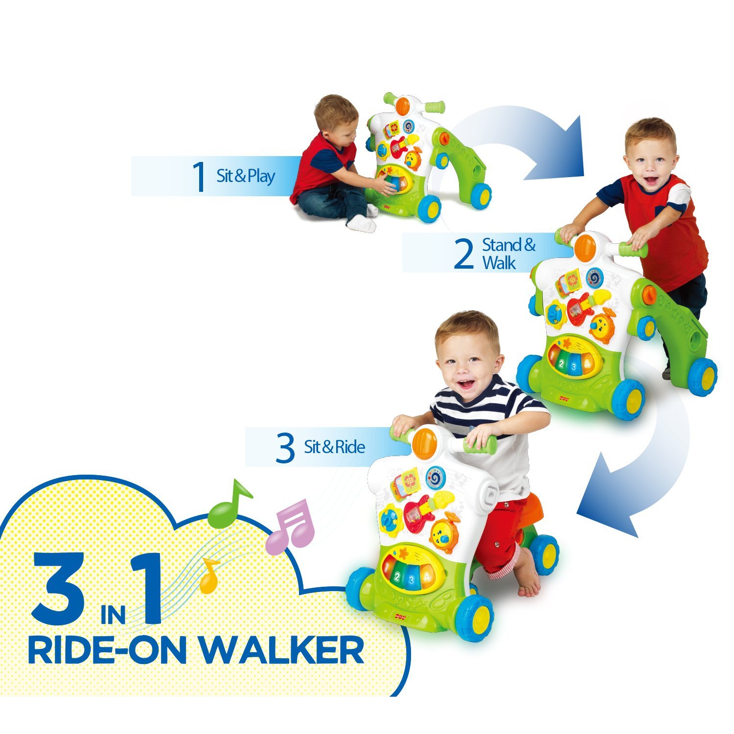 3 in 1 ride on walker