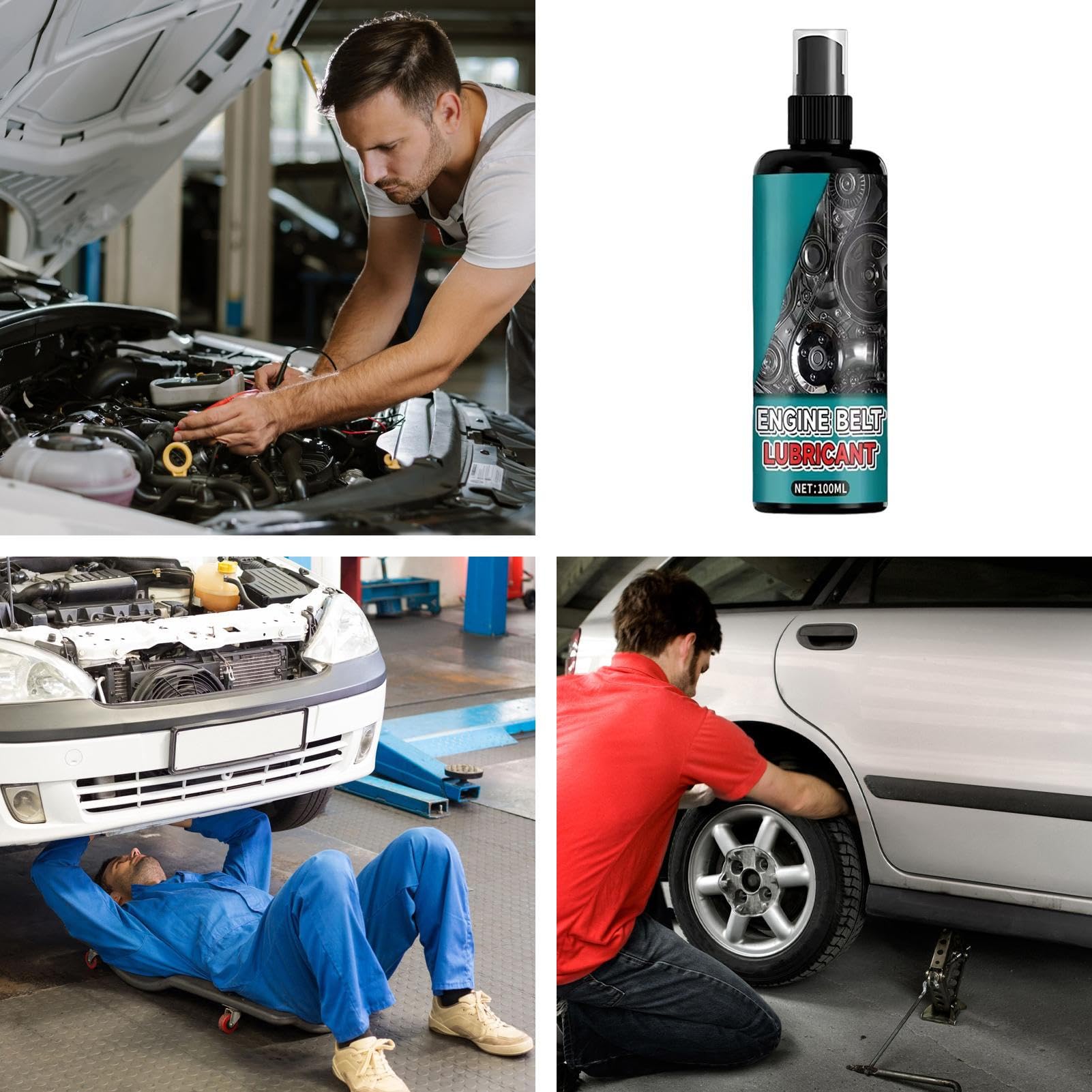 Spray Lubrifiant pour Courroies | Réduction Du Bruit Et Silencieux,Spray Adhérent Pour Courroies Auto 100 ml,Pour Distribution Moteur Climatiseur Alternateur Véhicules Intérieur