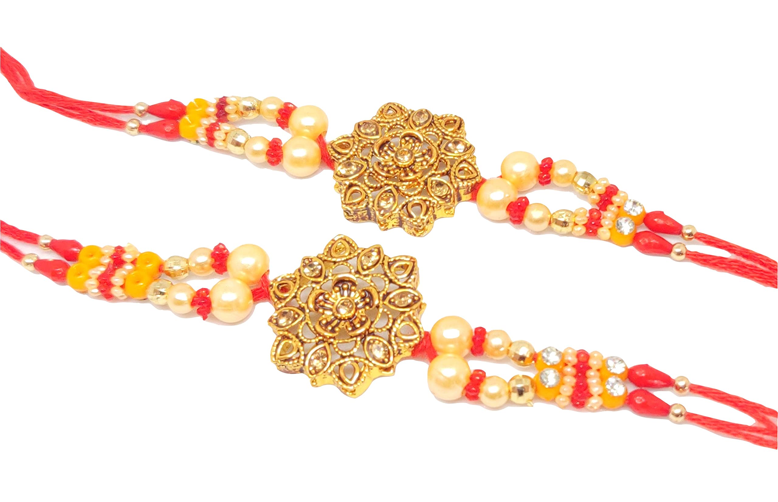 2 Pcs Rakhi for Brother and Bhabhi Rakhi Set Raksha Bandhan Lumba Rakhi Send Rakhi to usa Indian Rakhi Threads Rakhi Bracelets Best Gift for Brother on Rakshabandhan Rakhi Bands