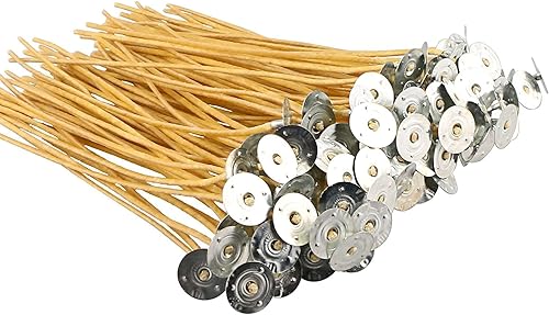 Miniatura 6 de Mecha de cáñamo de 6 pulgadas, 100 mechas de vela de cáñamo en 0.118 pulgadas, preenceradas con cera de abeja natural y pestañas, mecha de vela