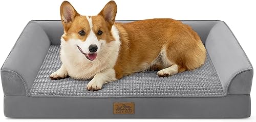 Miniatura 17 de Cama ortopédica para perros grandes y medianos, sofá para mascotas de tamaño L para perros y gatos, sofá de espuma de gran soporte en forma de U con